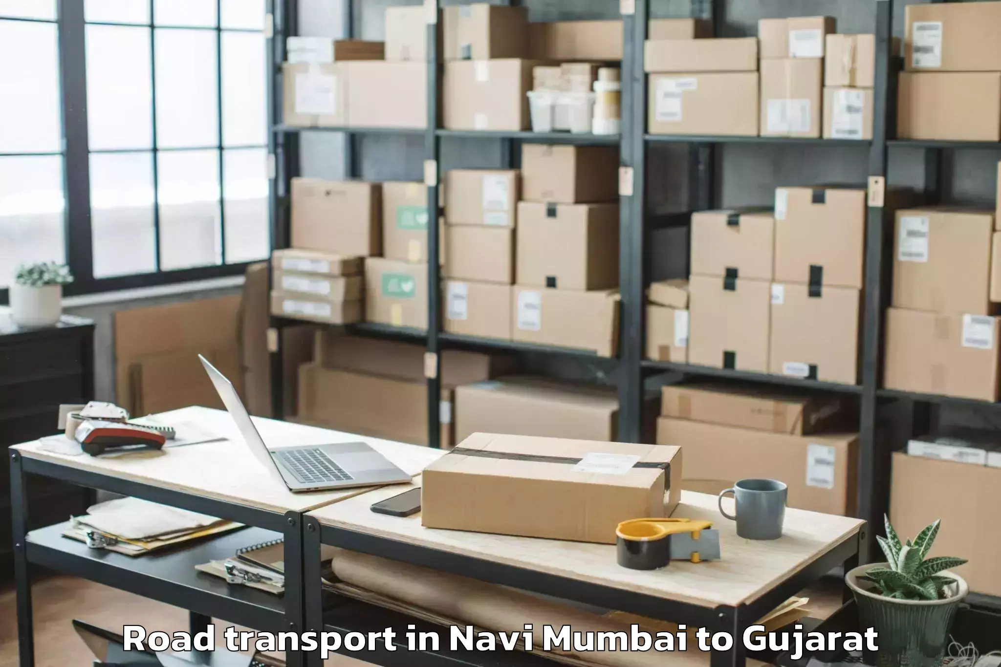 Top Navi Mumbai to Umarpada Road Transport Available